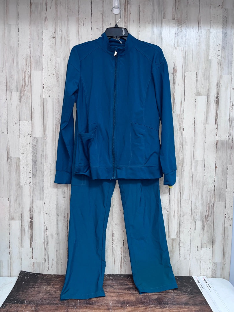 TEAL  2PC PERFORMANCE SCRUB SET (JACKET AND PANTS), LADIES S