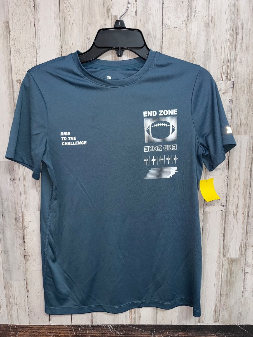 STEEL BLUE ALL IN MOTION END ZONE DRY FIT TEE, BOY 14
