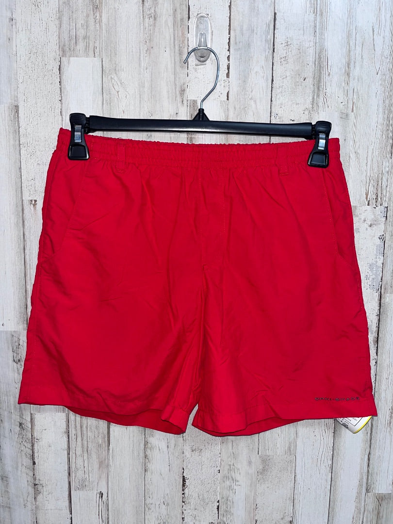 RED COLUMBIA OMNI SHADE SHORTS, BOY 10/20