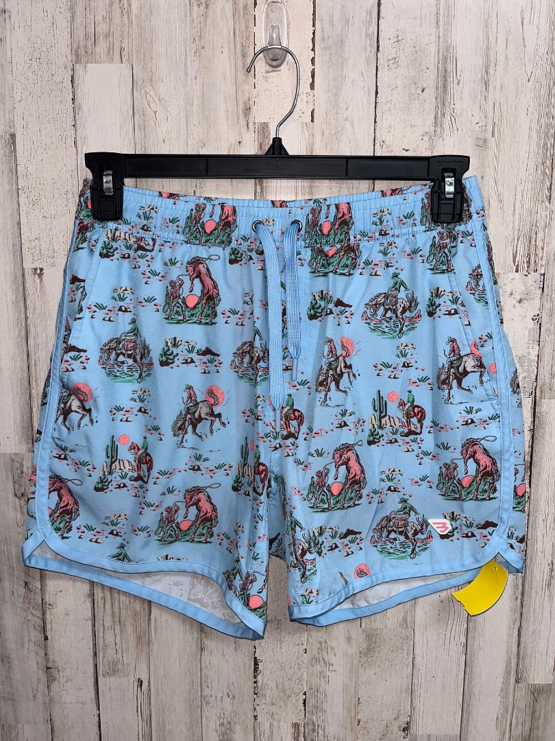 BLUE BURLEBO BRONCO HORSE SWIM SHORTS, BOY ADULT S