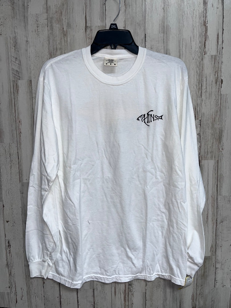 WHITE PHINS REDFISH LOGO TEE, BOY ADULT M