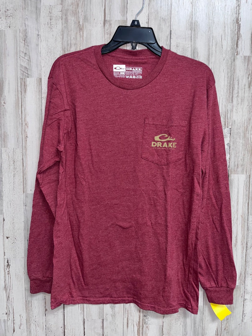 MAROON DRAKE LOGO LONG SLEEVE TEE, BOY ADULT M