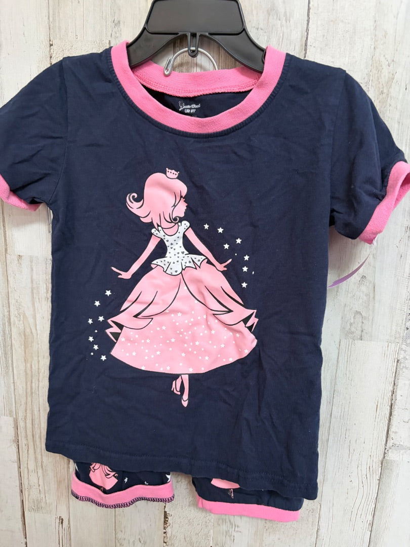 NAVY LITTLE HAND PRINCESS 2PC PJ SET, GIRLS 3T