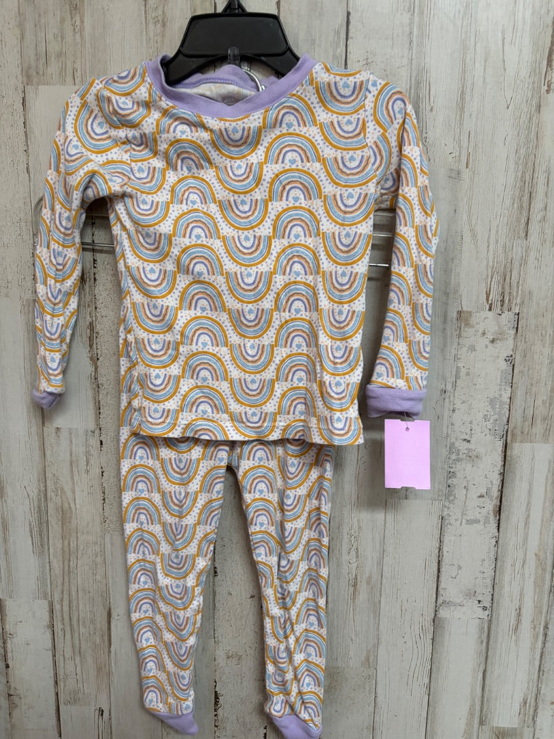 WHITE/LILAC WONDER NATION RAINBOW 2PC PJ SET, GIRLS 3T