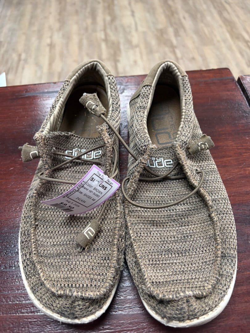 BROWN HEY DUDED SLIP ONS, SHOES A8