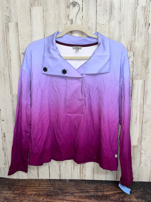 PURPLE TALBOTS OMBRE SNAP PULLOVER, LADIES M