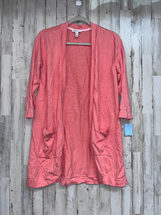 PEACH ISAAC MIZRAHI KNIT POCKET CARDIGAN, LADIES M