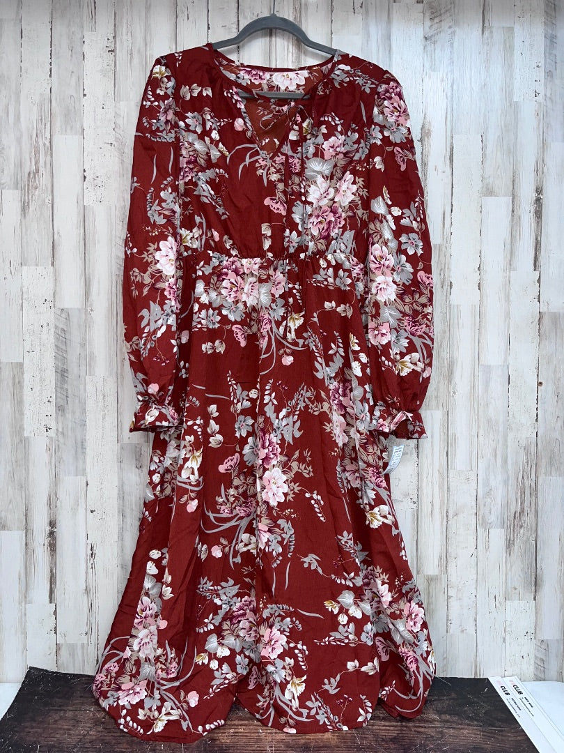 BROWN WEST FADE FLORAL MAXI, LADIES L