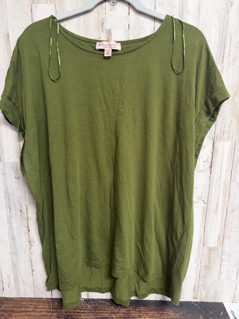 GREEN PHILOSOPHY SUEDE TOP, LADIES 2X