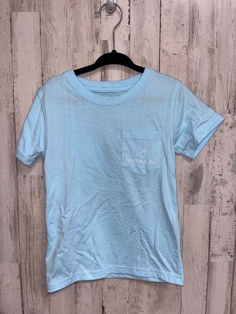 LIGHT BLUE PROPERLY TIED AMERICA POCKET TEE, BOY 2T