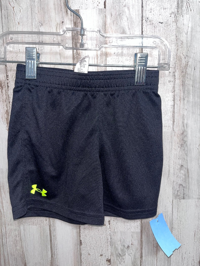 BLACK/LIME UNDER ARMOUR MESH SHORTS, BOY 2T
