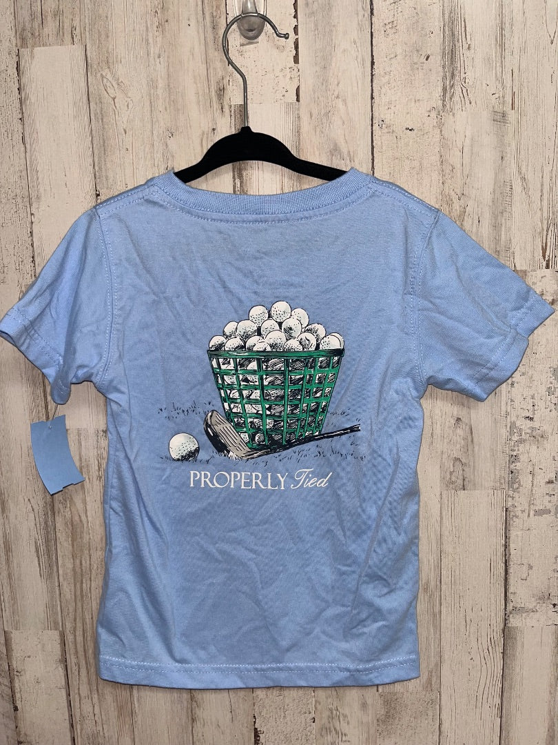 BLUE PROPERLY TIED GOLF BALL POCKET TEE, BOY 3T