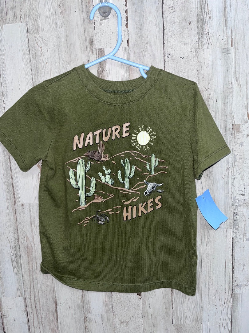 OLIVE GARANIMALS NATURE HIKES TEE, BOY 3T