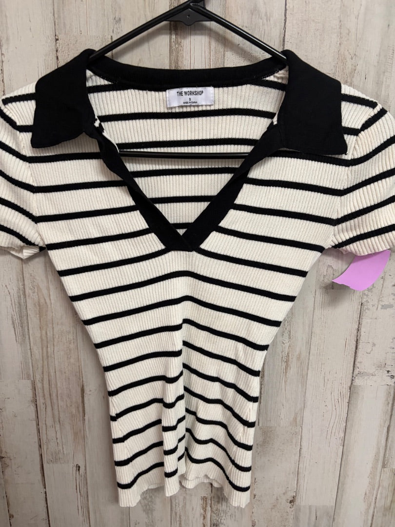BEIGE/BLACK THE WORKSHOP KNIT STRIPE TOP, LADIES S