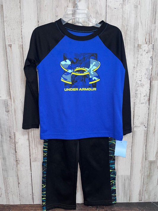 BLUE UNDER ARMOUR 2PC LOGO DRY FIT SET, BOY 3T