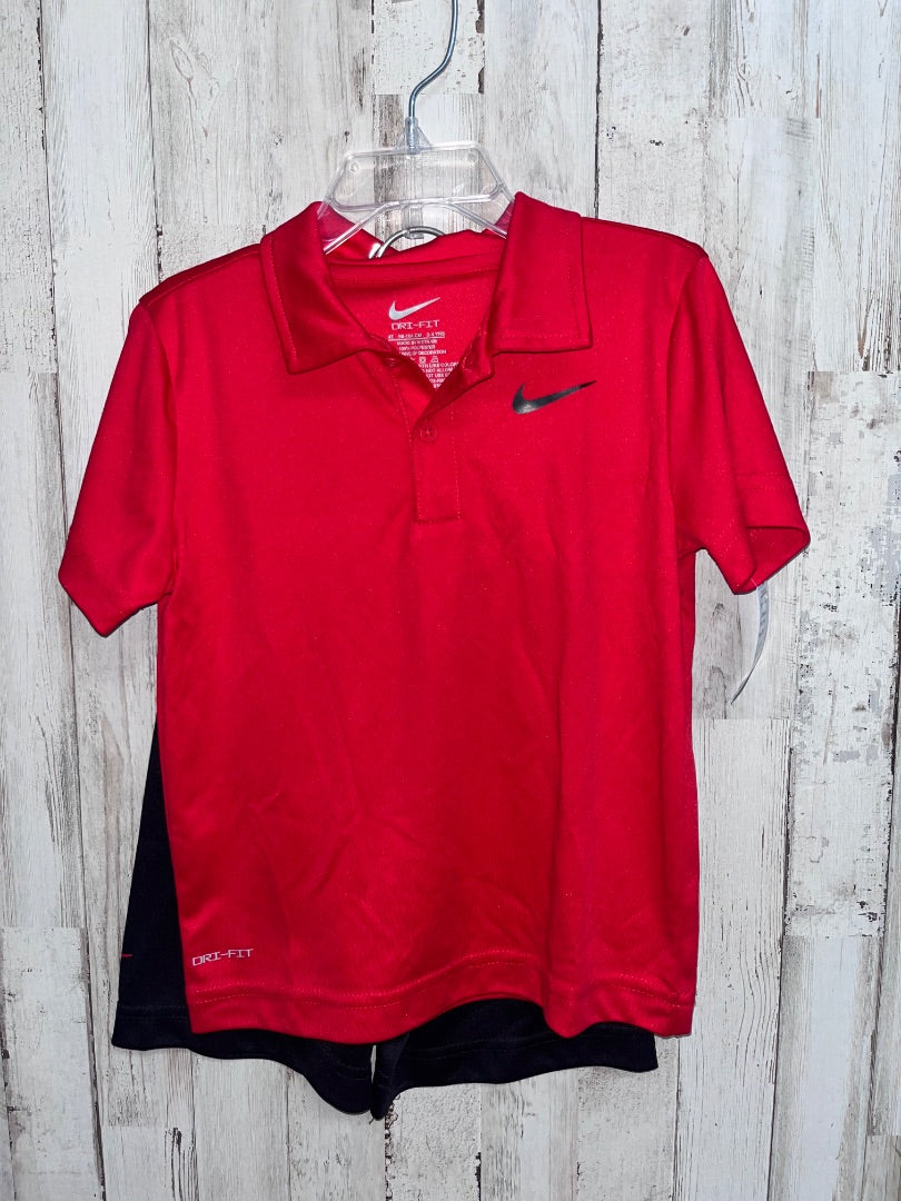 RED/BLACK NIKE 2PC DRY FIT SET, BOY 4T