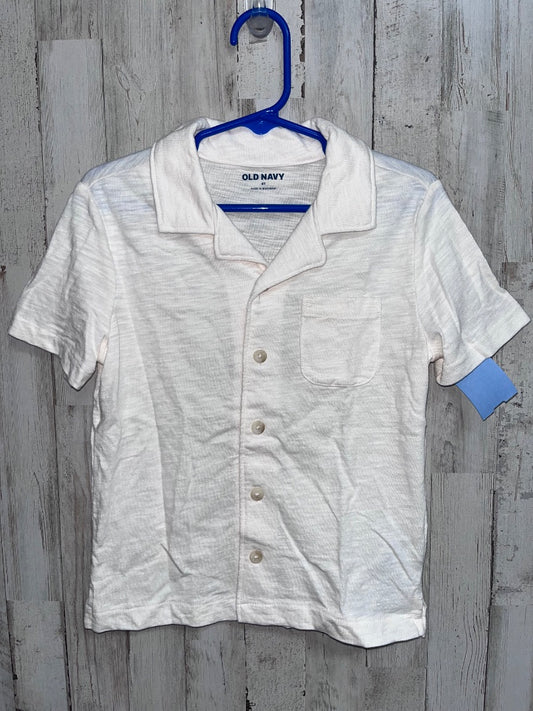 IVORY OLD NAVY BUTTON UP, BOY 4T