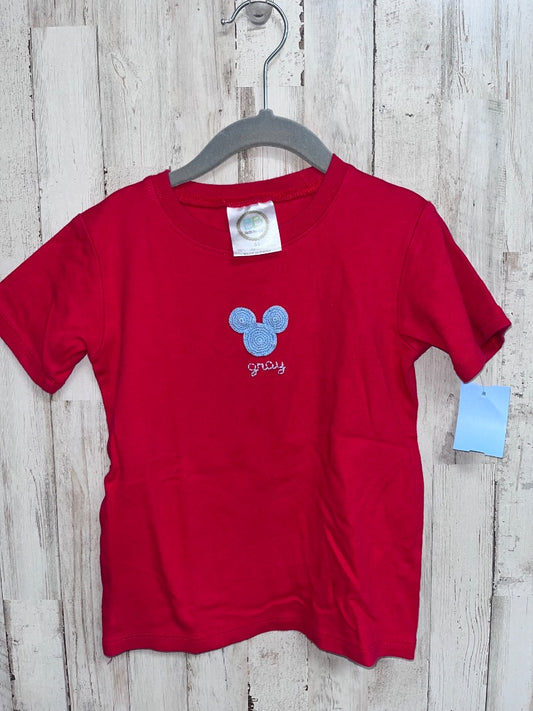 RED BB BLANKS MICKEY "GRAY" STITCHED TEE, BOY 5T