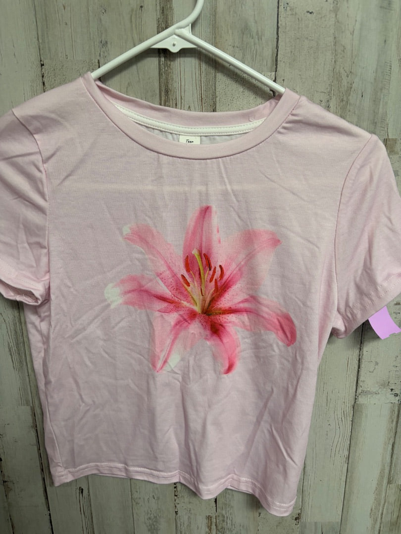PINK SHEIN FLOWER TOP, GIRLS 16