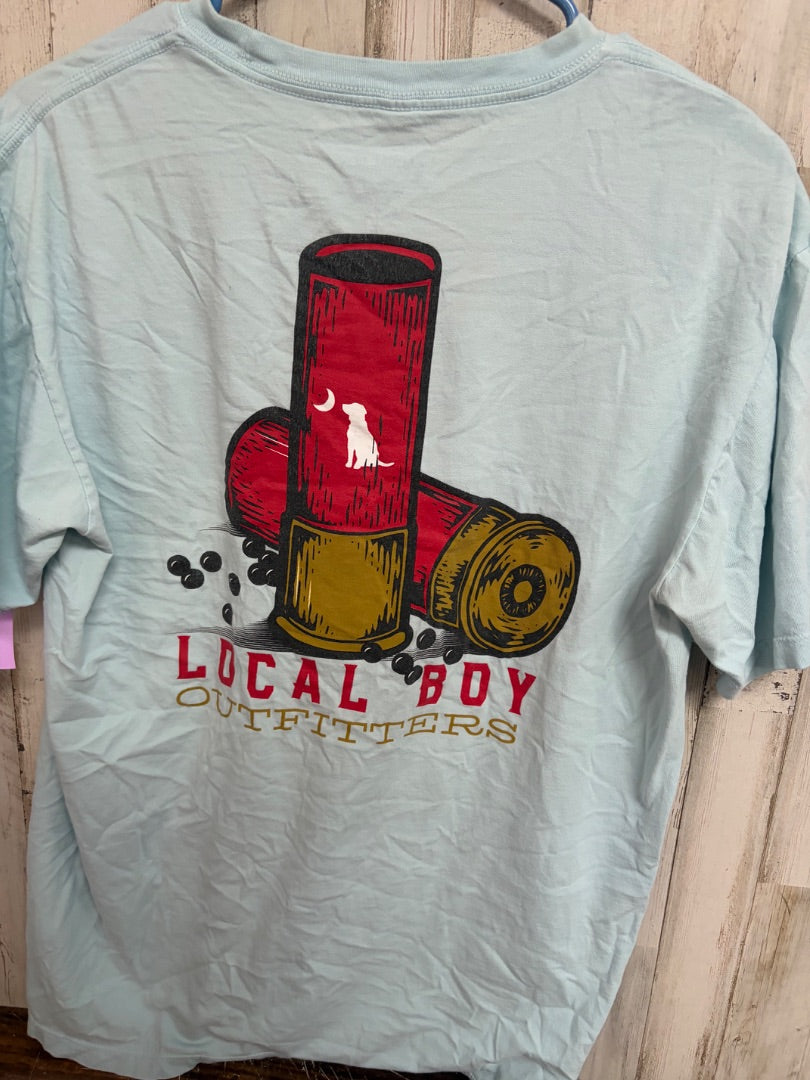 LIGHT BLUE LOCAL BOY LOGO POCKET TEE, BOY ADULT M