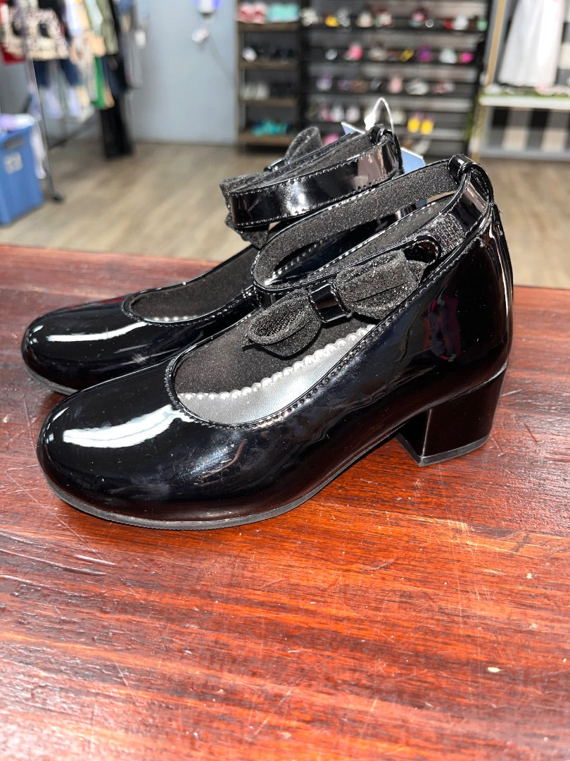 BLACK RACHEL SHOES BOW STRAP HEELS, SHOES 9