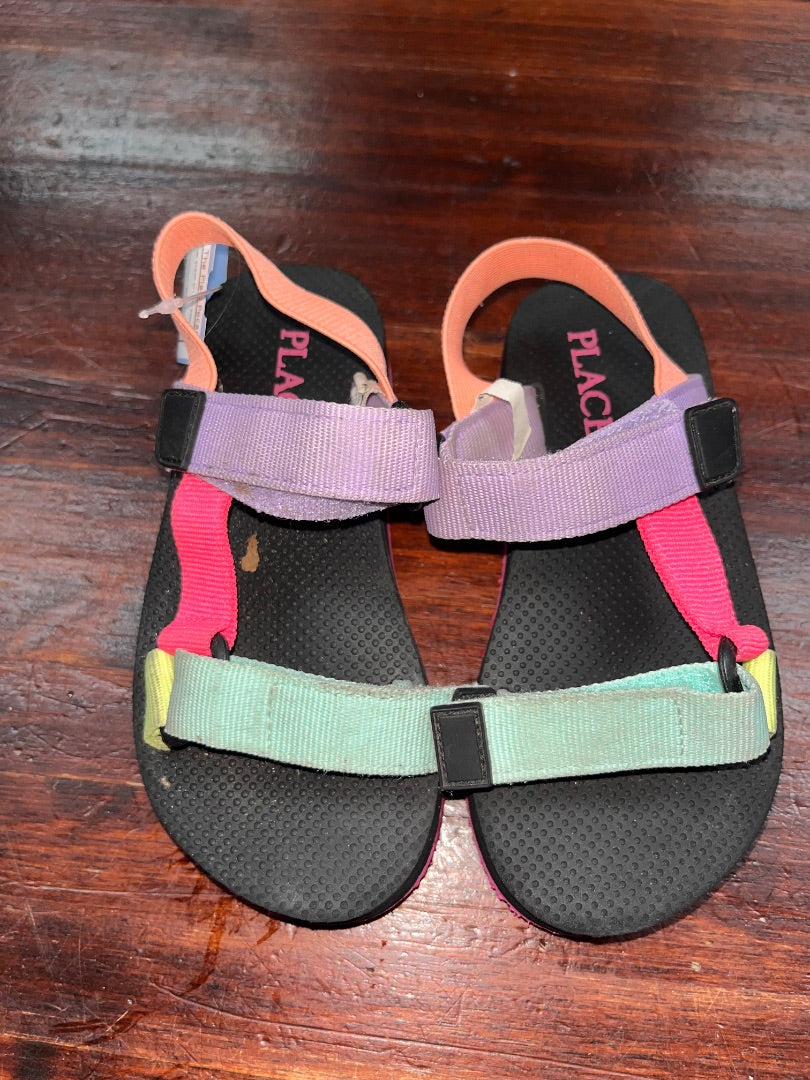 MULTI CHILDRENS PLACE NEON STRAP VELCRO SANDALS, SHOES 11