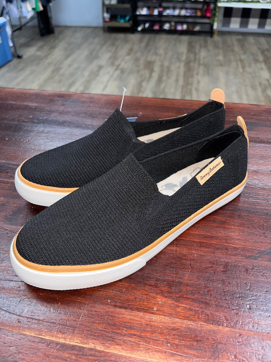 BLACK TOMMY BAHAMA STRECH SLIP ON SNEAKERS, SHOES A8