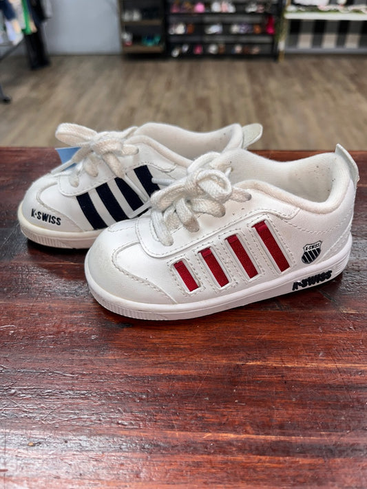 WHITE K SWISS LOGO SNEAKERS, SHOES 5