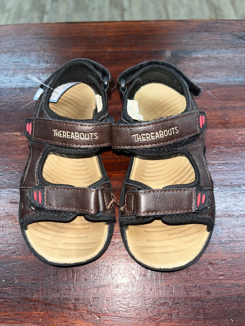 BROWN THEREABOUTS VELCRO STRAP SANDALS, SHOES 10