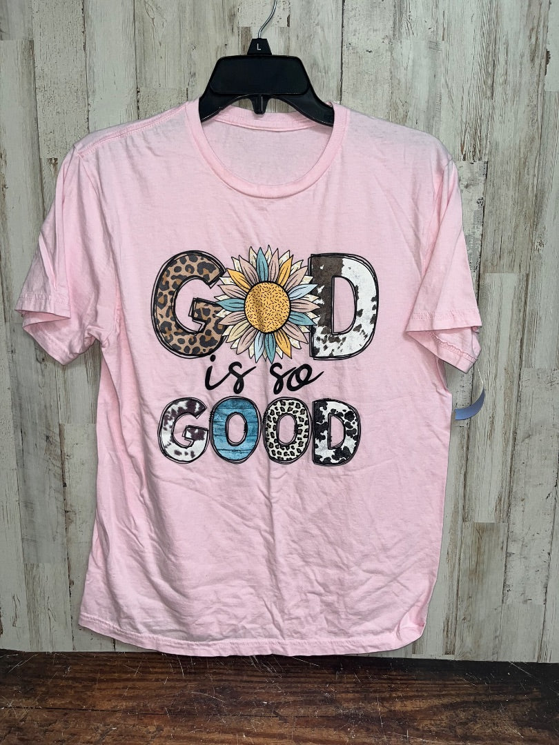 PINK  GOD IS GOOD TEE, LADIES S