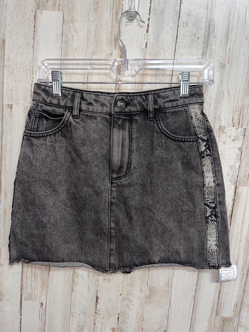 BLACK  ACID WASHED SKIRT, LADIES S