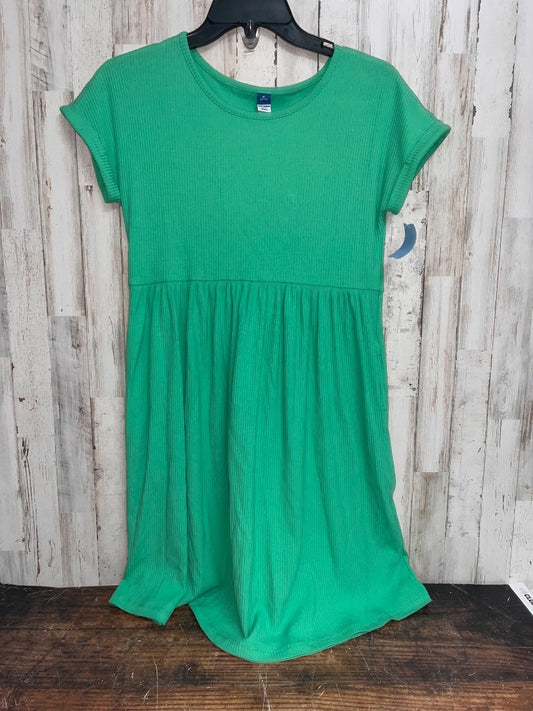 KELLY GREEN OLD NAVY RIBBED COTTON DRESS, GIRL 14/16