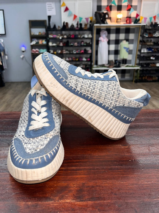 BLUE UNIVERSAL THREAD WOVEN PLATFORM SNEAKERS, SHOES A6