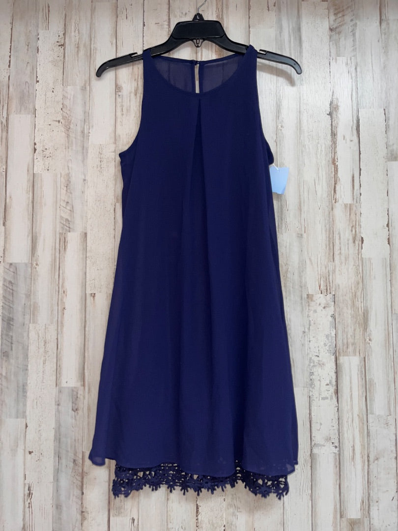NAVY IN SHEER LAYERED LACE TRIM DRESS, LADIES S