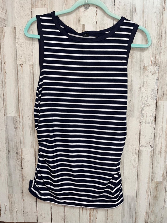 NAVY  STRIPE CINCH SIDE TANK, LADIES XL