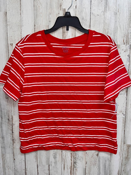 RED MARKET & SPRUCE STRIPE COTTON TEE, LADIES S