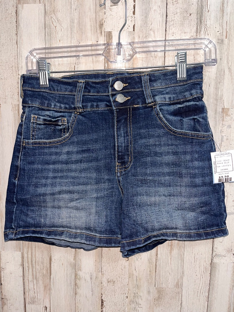 DENIM BLUE SZ 4 BUTTON FLY JEAN SHORTS, LADIES S