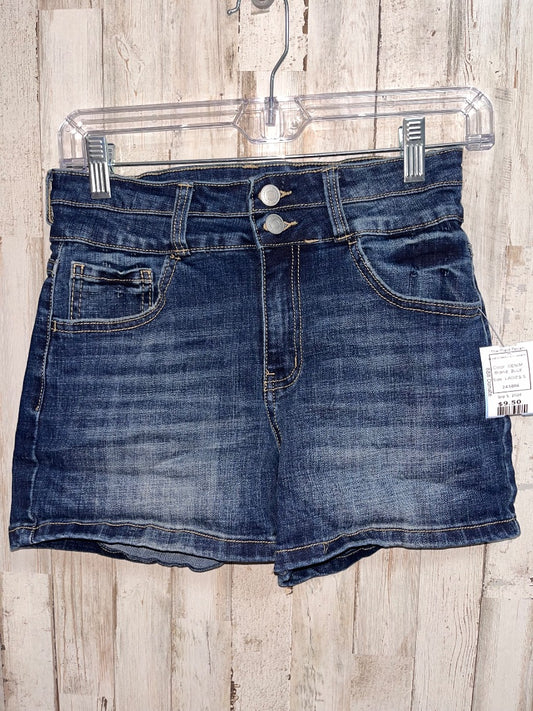 DENIM BLUE SZ 4 BUTTON FLY JEAN SHORTS, LADIES S