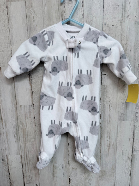 White Carters Lamb sleeper, Boy NB