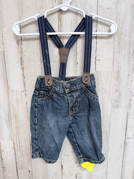 Blue Carters Suspender overalls, Boy 3M