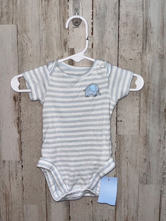 BLUE BUNDLES STRIPE ELEPHANT ONESIE, BOY 0-3M