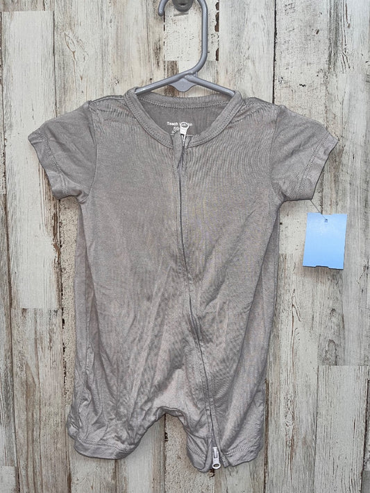 GREY TEACH SOFT ZIP ROMPER, BOY 0-3M