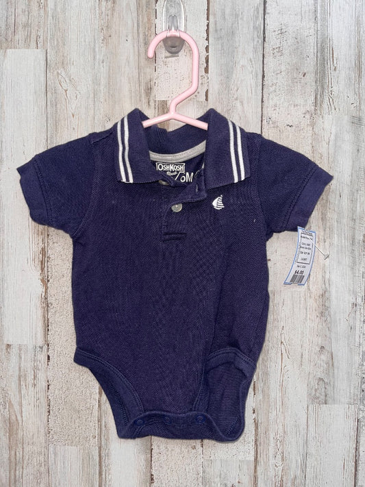 NAVY OSH KOSH SAILBOAT POLO ONESIE, BOY 6M