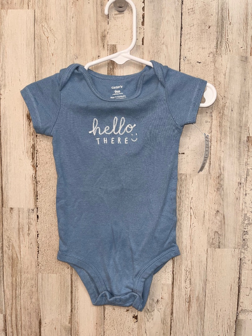 BLUE CARTERS HELLO THERE ONESIE, BOY 9M