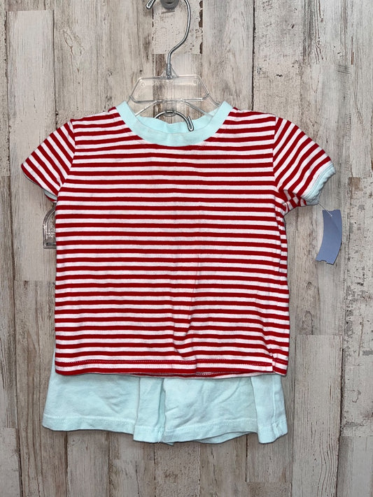 RED/MINT JELLY BEAN STRIPE 2PC SET, BOY 12M