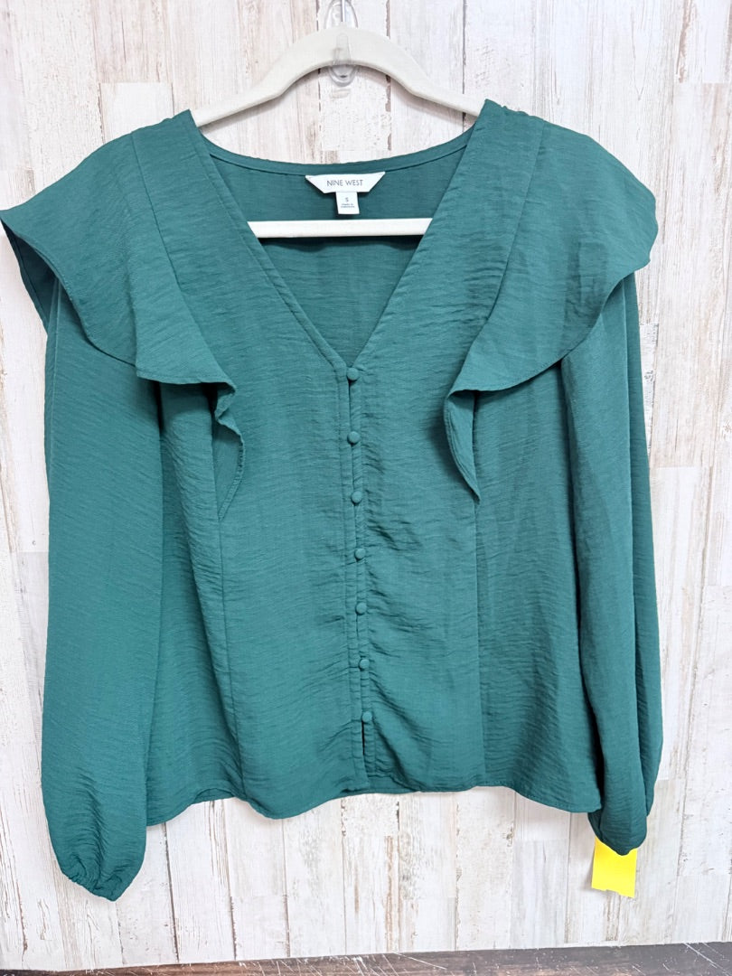 Dark green Nine west Textured long sleeve, Ladies S