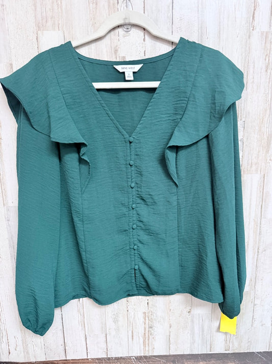 Dark green Nine west Textured long sleeve, Ladies S