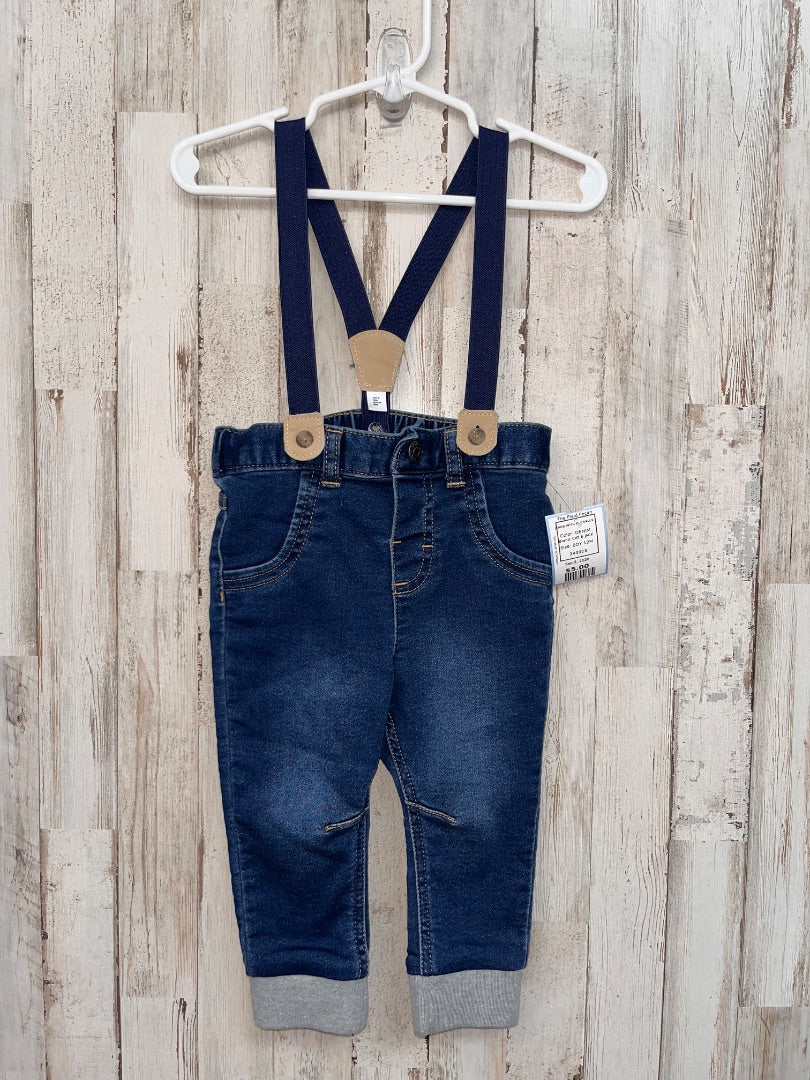 DENIM CAT & JACK JEANS WITH OVERALLS, BOY 12M