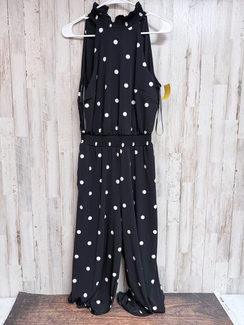 Black INTERNATIONAL CONCEPTS Polka dot long dress, Ladies M