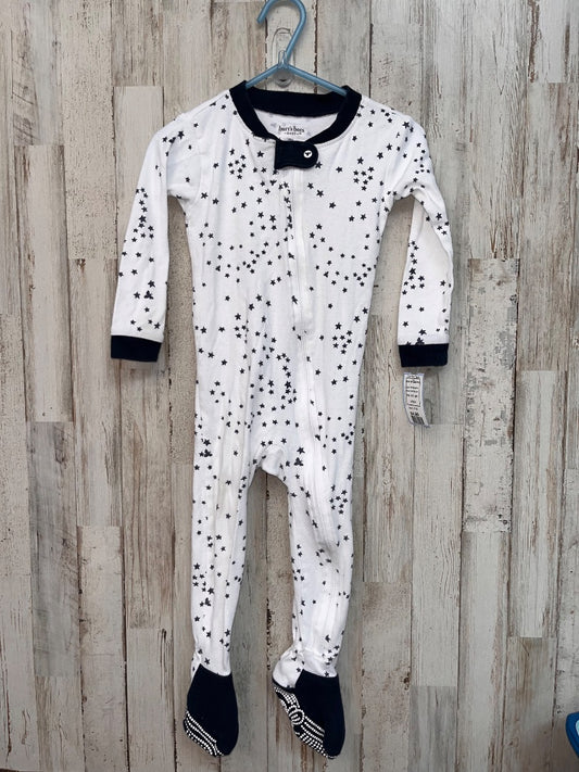 WHITE/NAVYV BURTS BABY STAR ZIP SLEEPER, BOY 18M